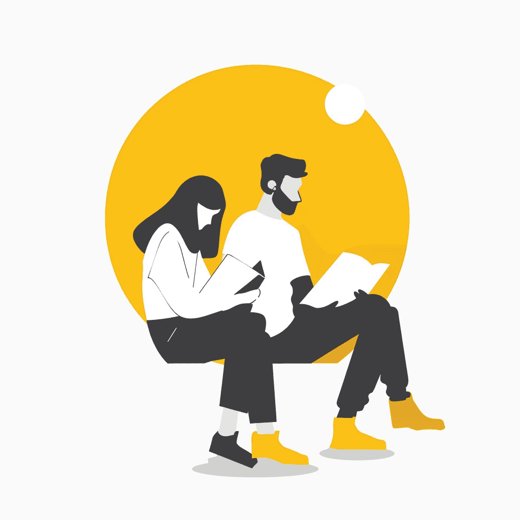 two people reading